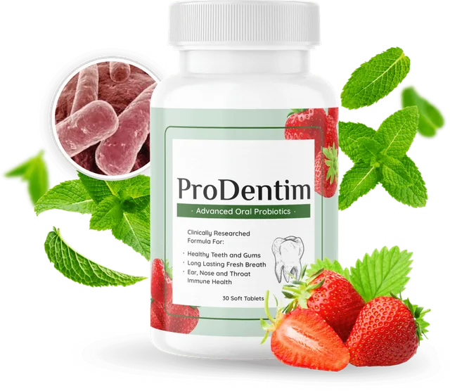 ProDentim bottle of 30 soft chewable oral probiotic tablets